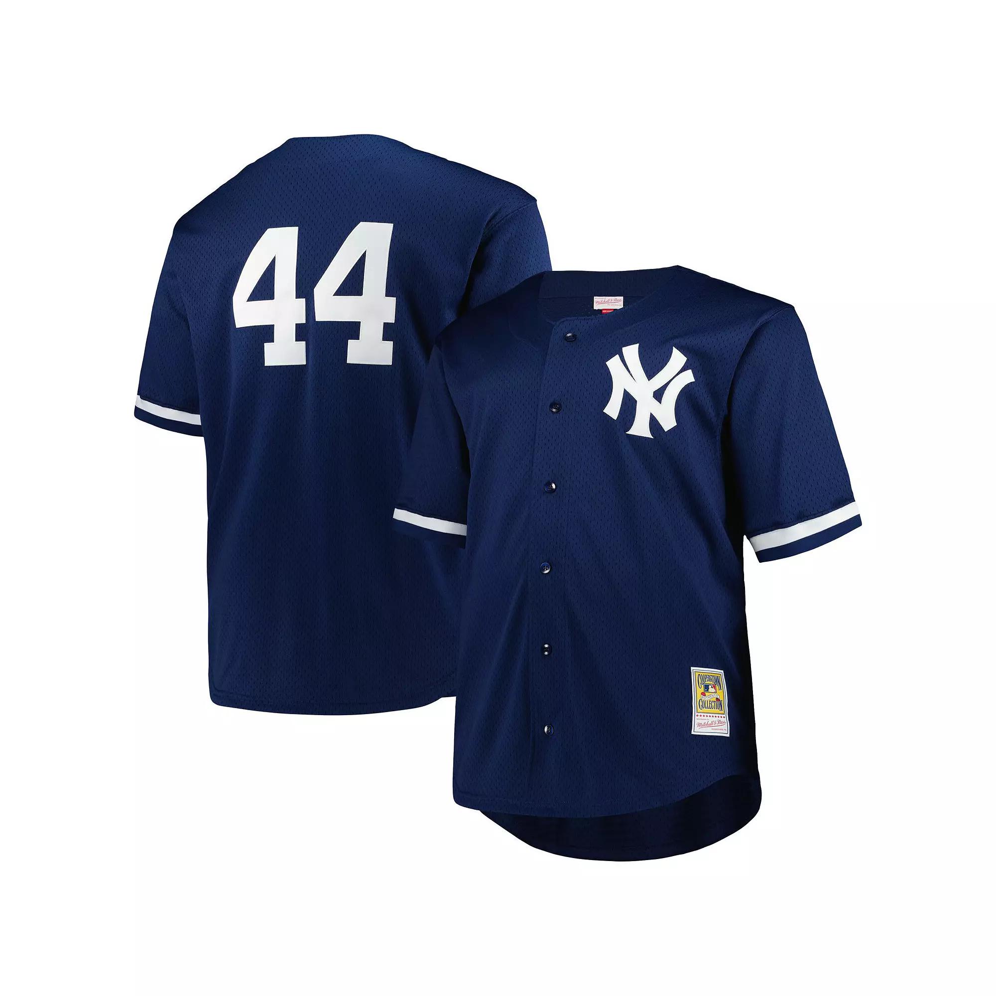 Men's Mitchell & Ness Reggie Jackson Navy New York Yankees Big & Tall Cooperstown Collection Mesh Batting Practice Jersey, Size: XLT, Blue Product Image