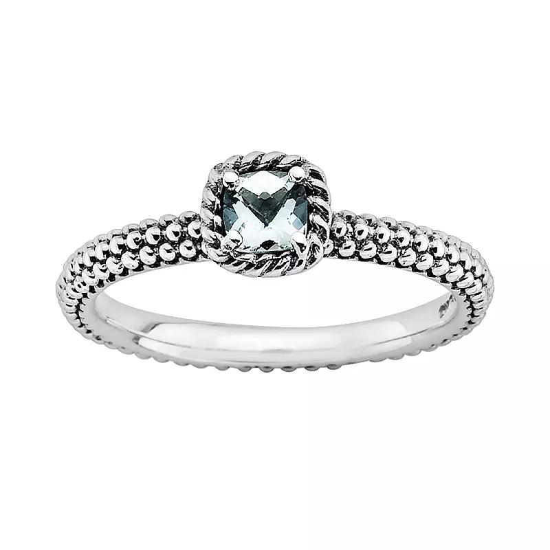 Stacks & Stones Sterling Silver Aquamarine Stack Ring, Women's, Size: 10, Blue Product Image