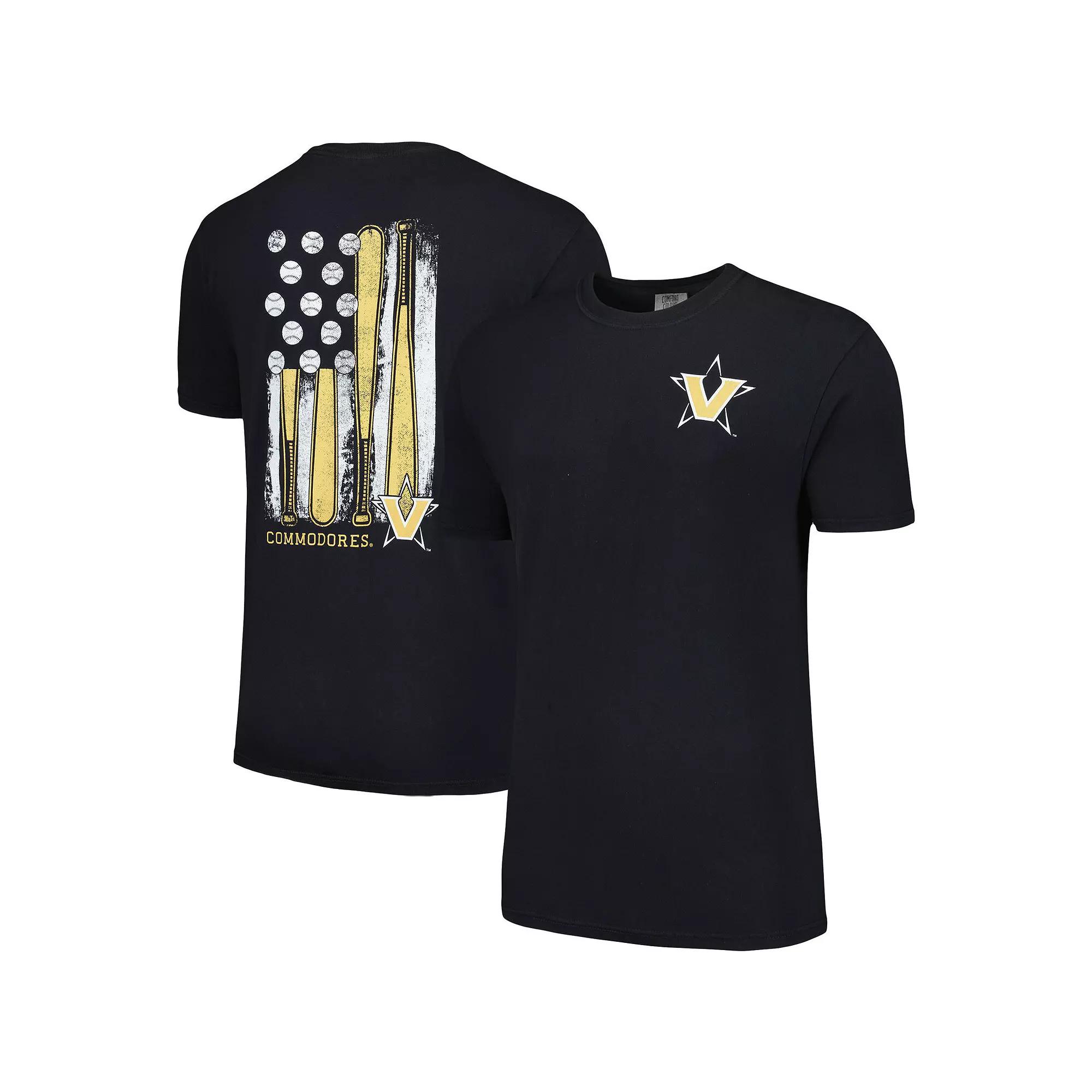 Men's Black Vanderbilt Commodores Baseball Flag Comfort Colors T-Shirt, Size: 2XL Product Image