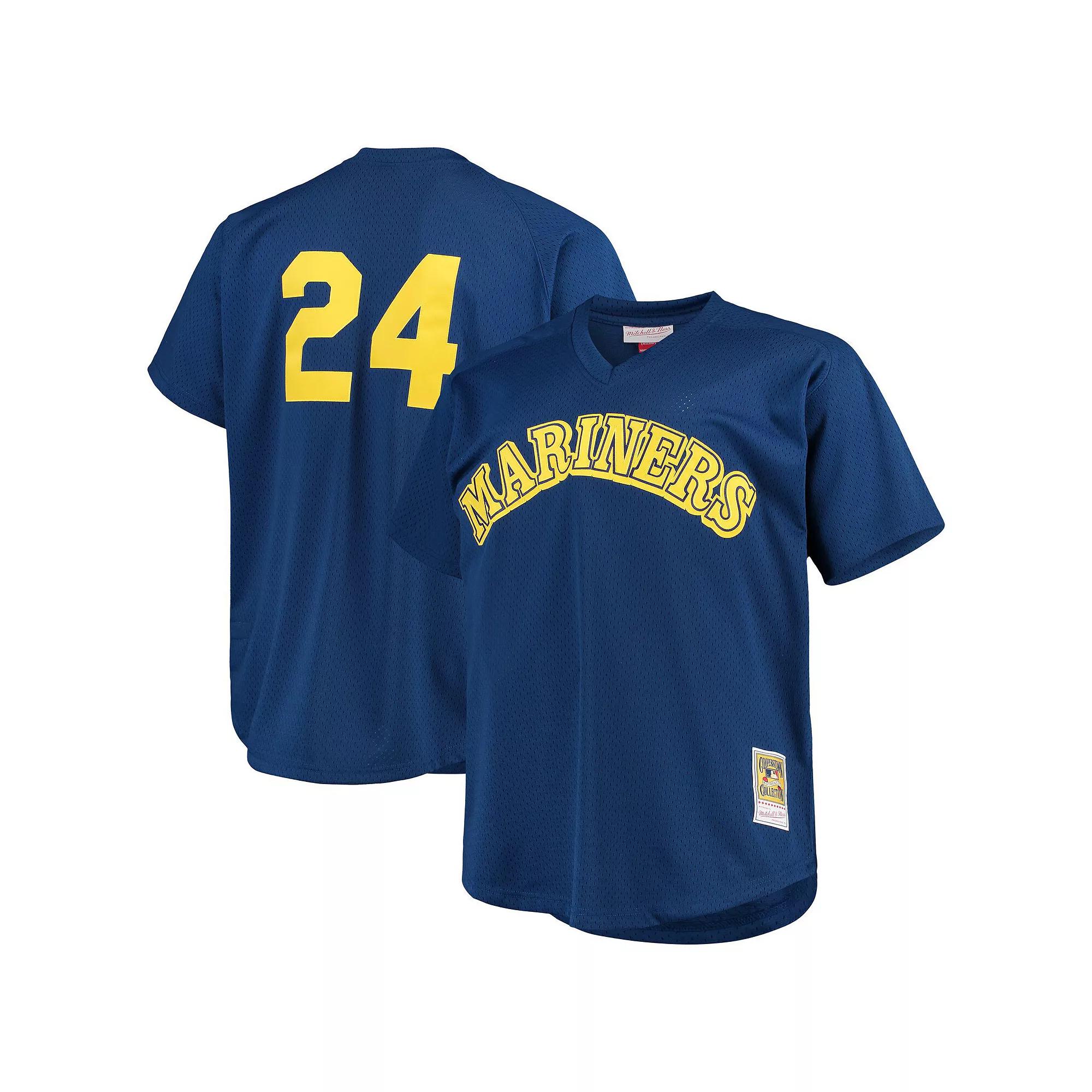 Men's Mitchell & Ness Ken Griffey Jr. Royal Seattle Mariners Big & Tall Cooperstown Collection Mesh Batting Practice Jersey,  Product Image