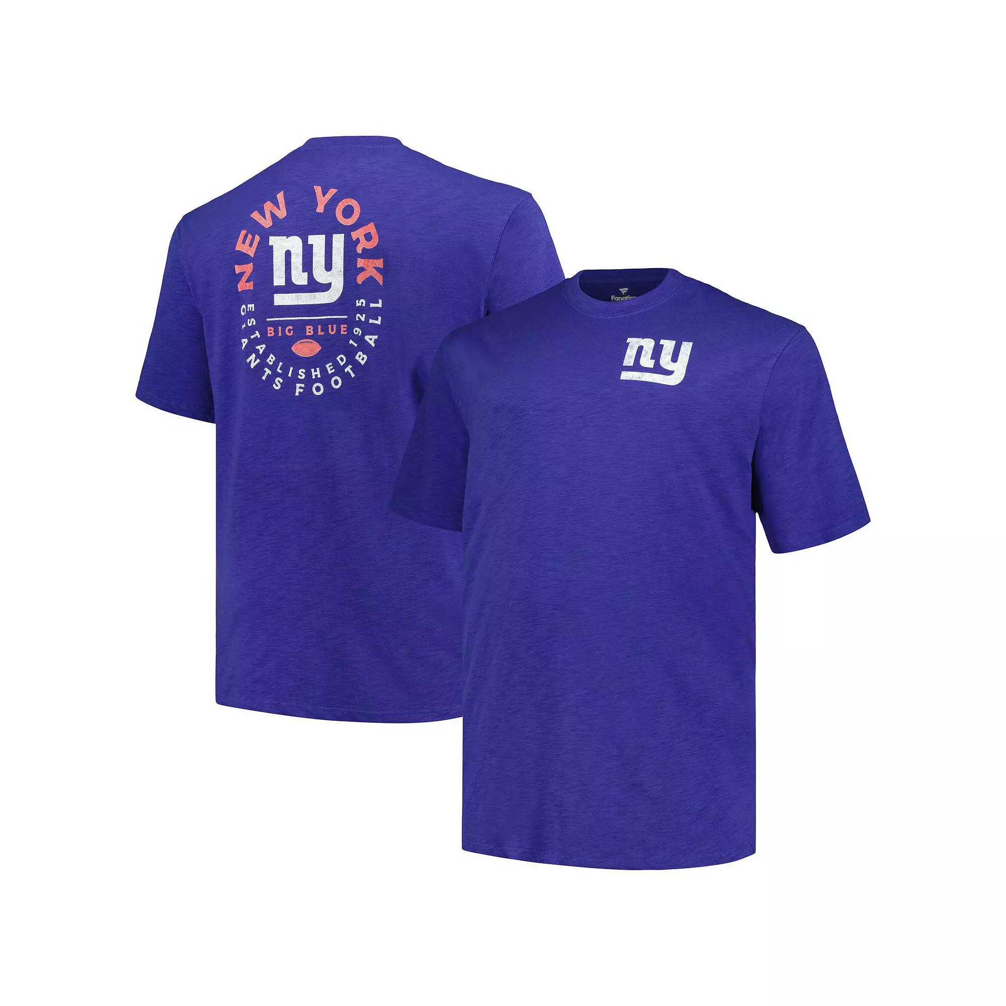 Men's Profile Royal New York Giants Big & Tall Two-Hit Throwback T-Shirt, Size: 3XB, Blue Product Image