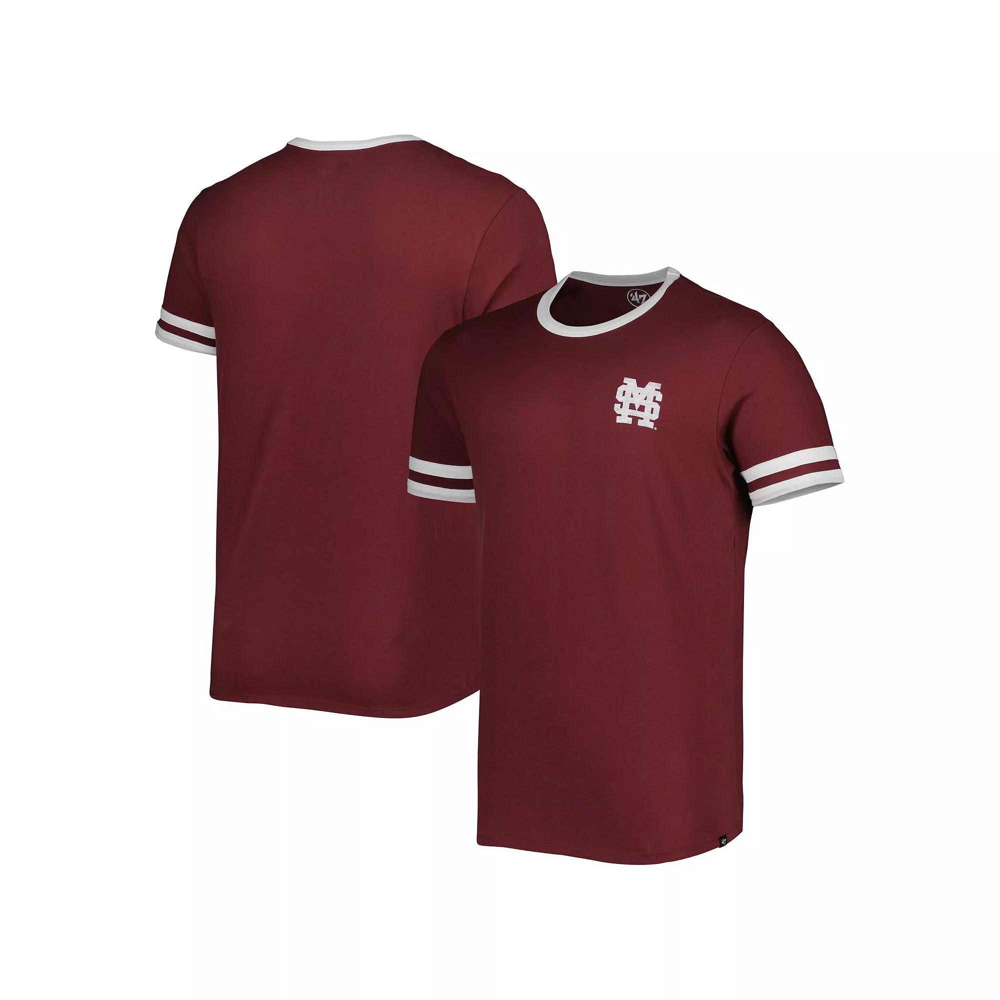 Men's '47 Maroon Mississippi State Bulldogs Otis Ringer T-Shirt, Size: Medium, Mst Red Product Image
