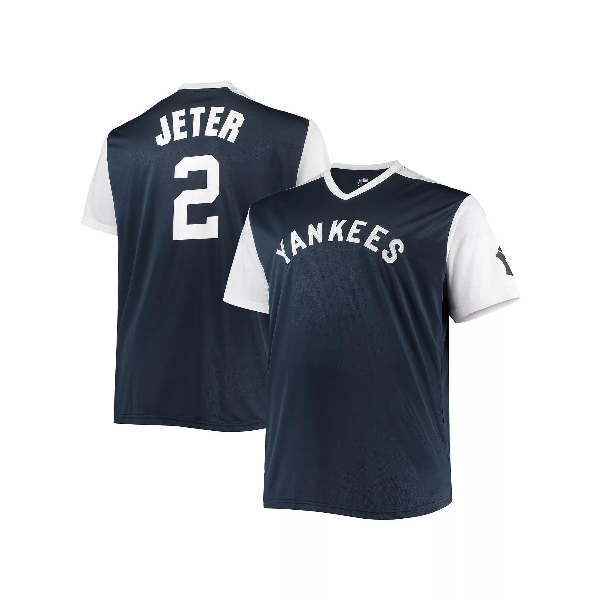 Men's Derek Jeter Navy/White New York Yankees Cooperstown Collection Player Replica Jersey,  Product Image