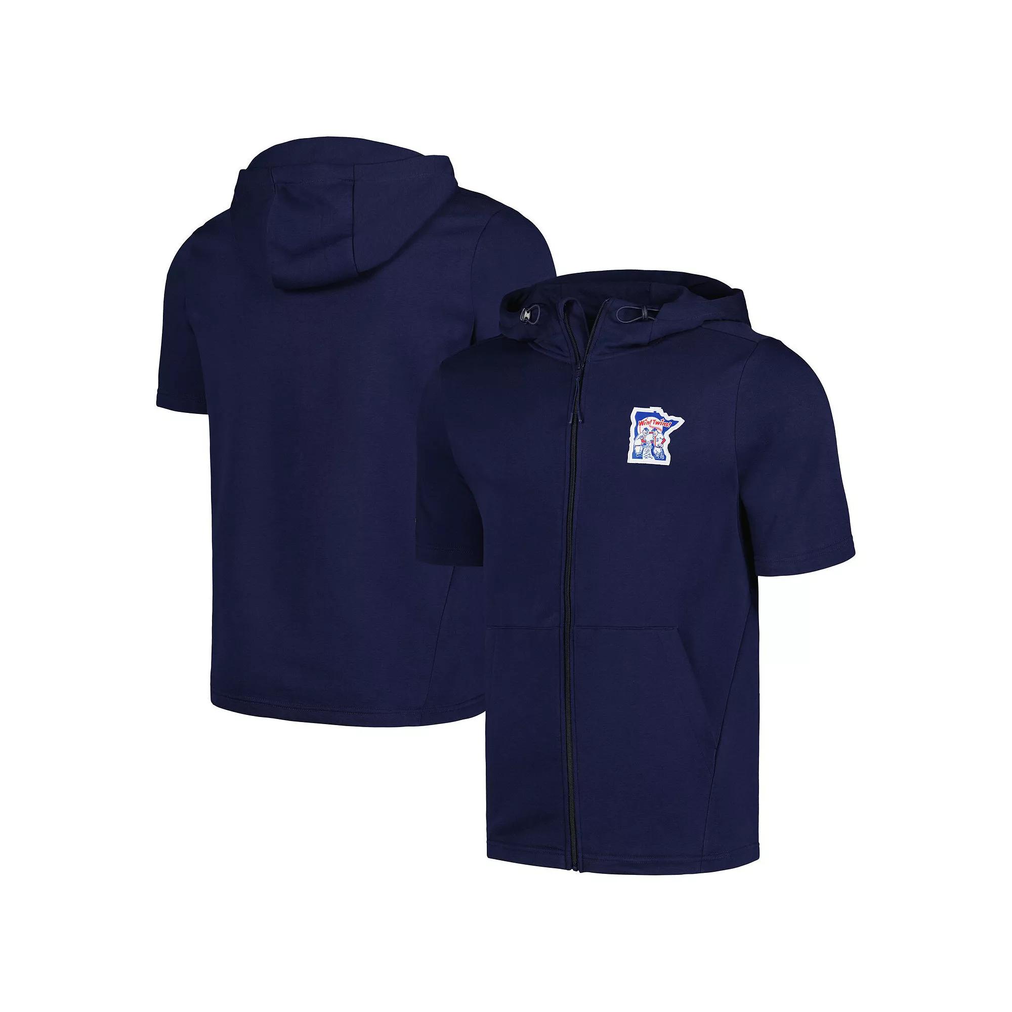 Men's Levelwear Navy Minnesota Twins Recruit Short Sleeve Full-Zip Hoodie,  Product Image