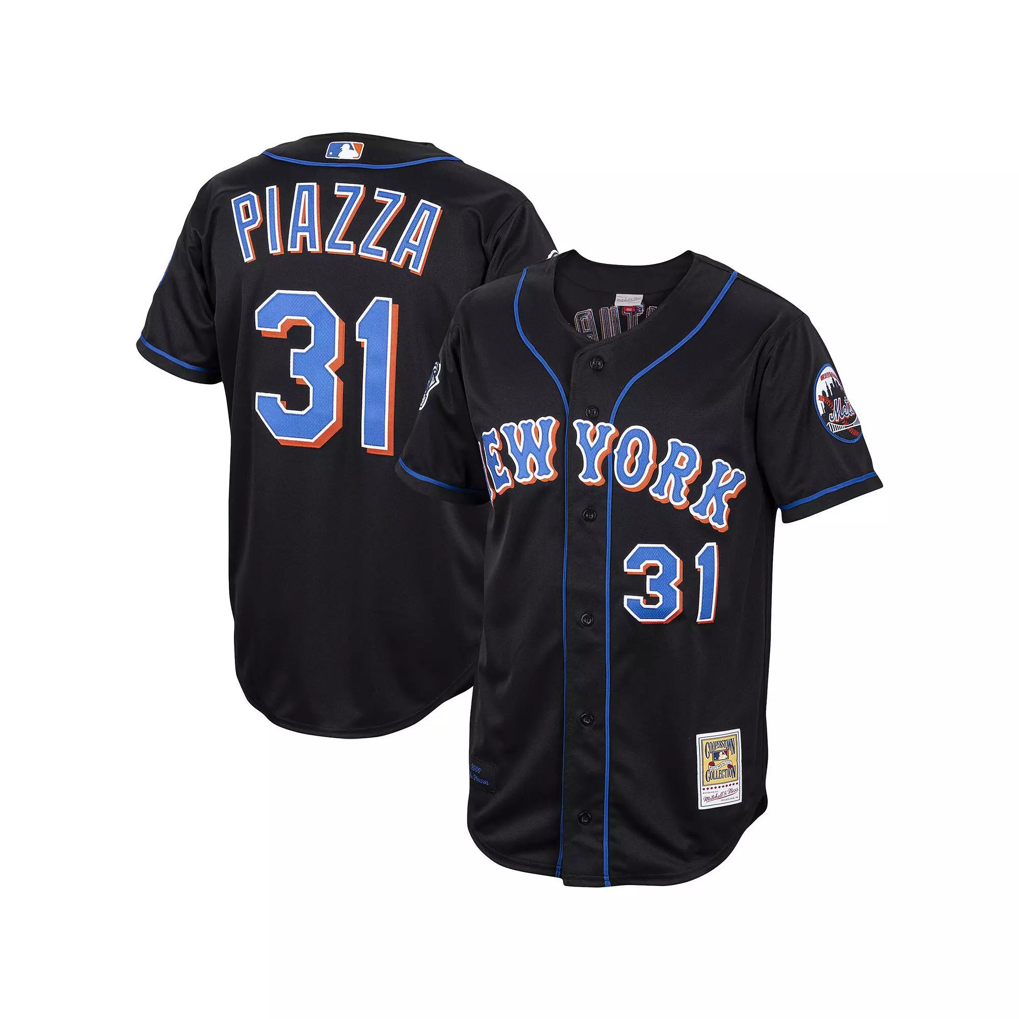 Men's Mitchell & Ness Mike Piazza Black New York Mets Alternate 2000 Cooperstown Collection Authentic Jersey, Size: 36 Product Image