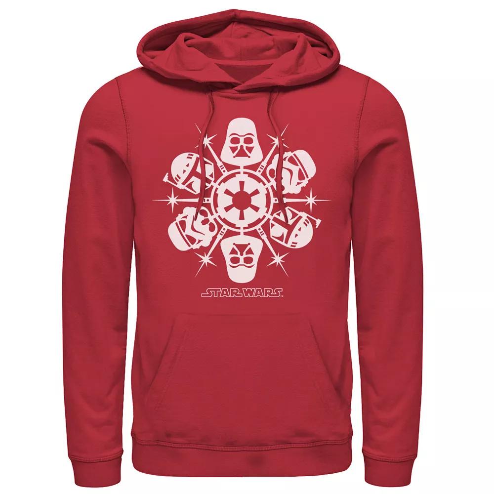 Mens Star Wars Dark Side Snowflake Christmas Graphic Pullover Hoodie Product Image