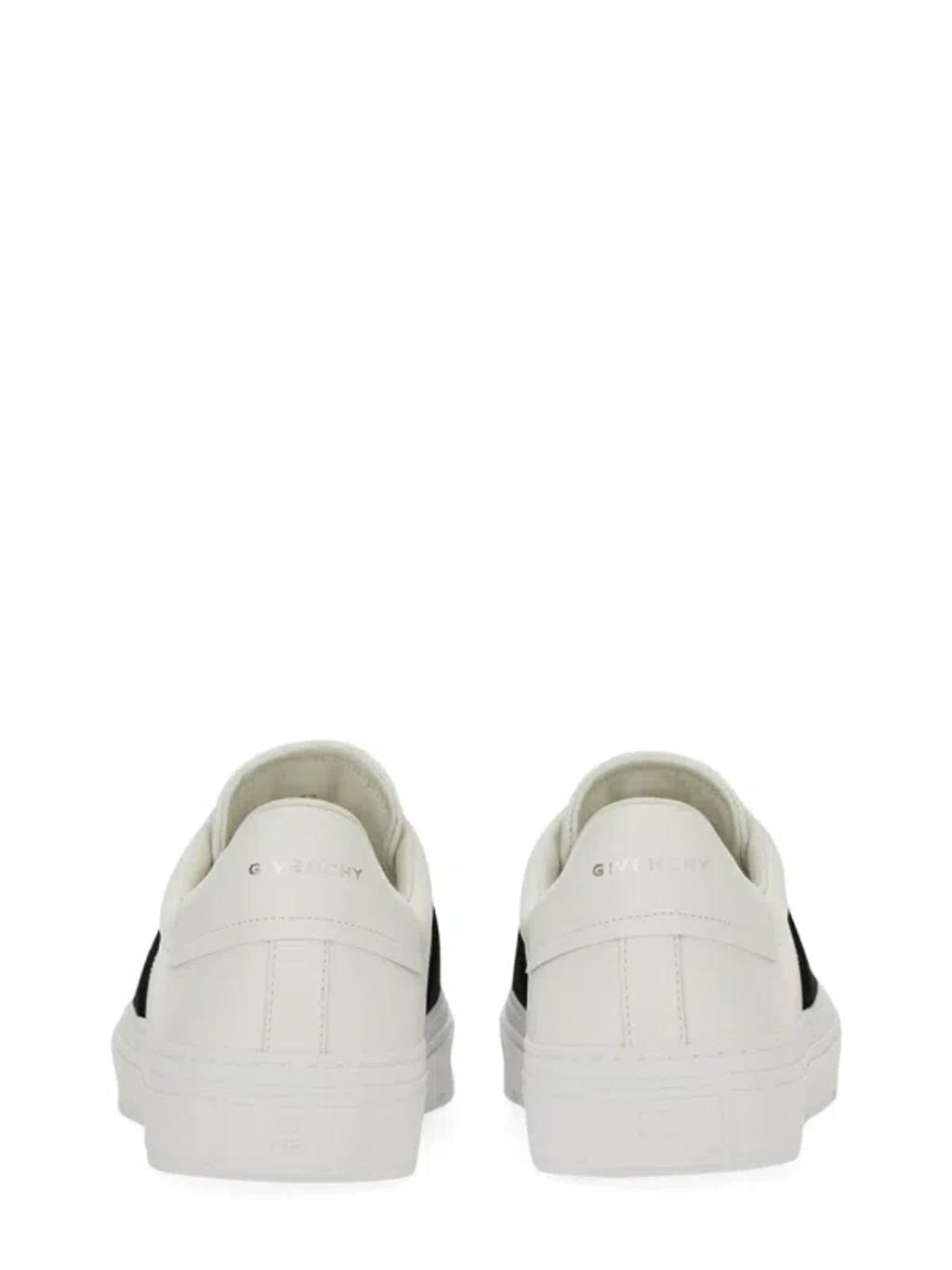 GIVENCHY Logo-embroidered Slip-on Leather Sneakers In White Black Product Image