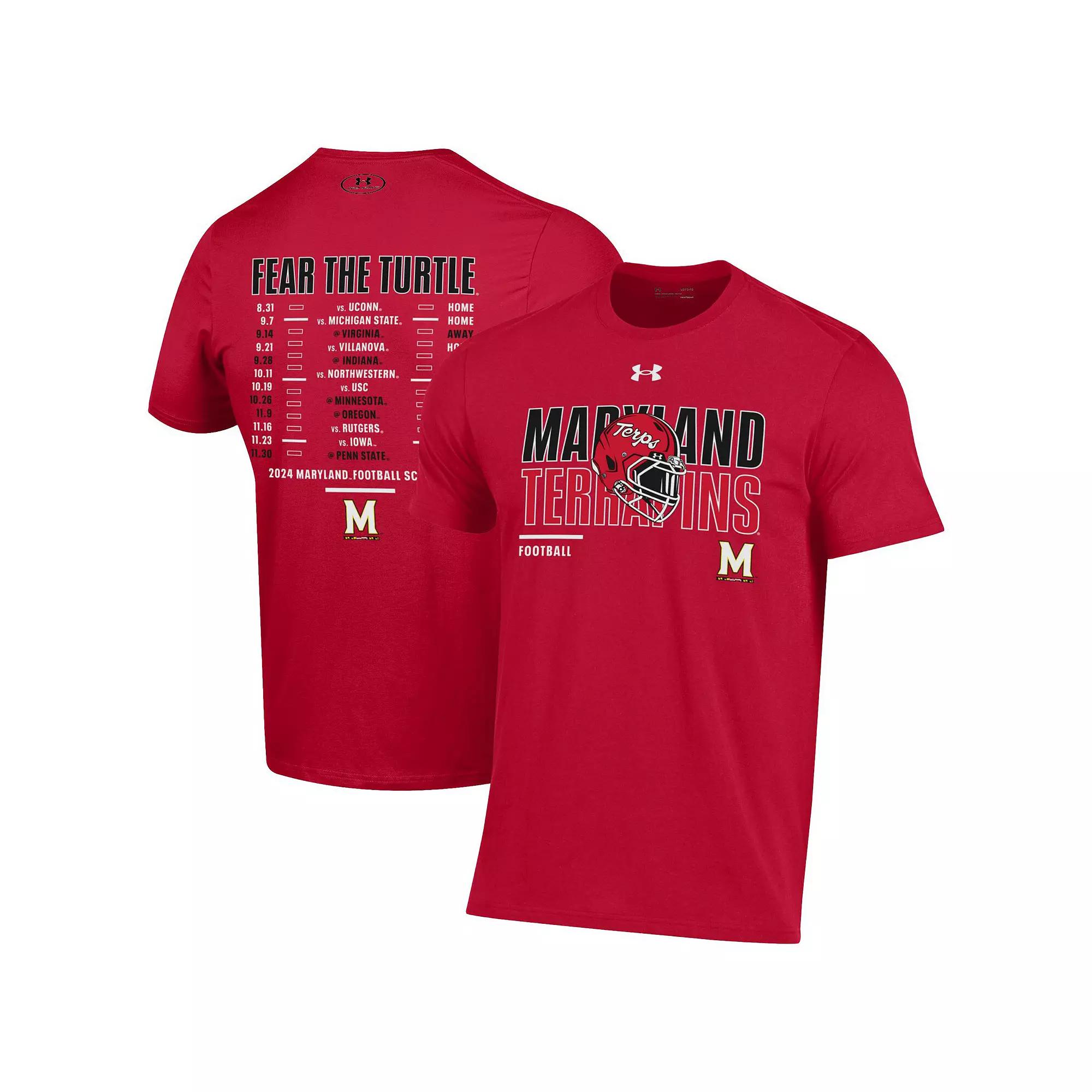 Men's Under Armour Red Maryland Terrapins 2024 Football Schedule Performance T-Shirt,  Product Image