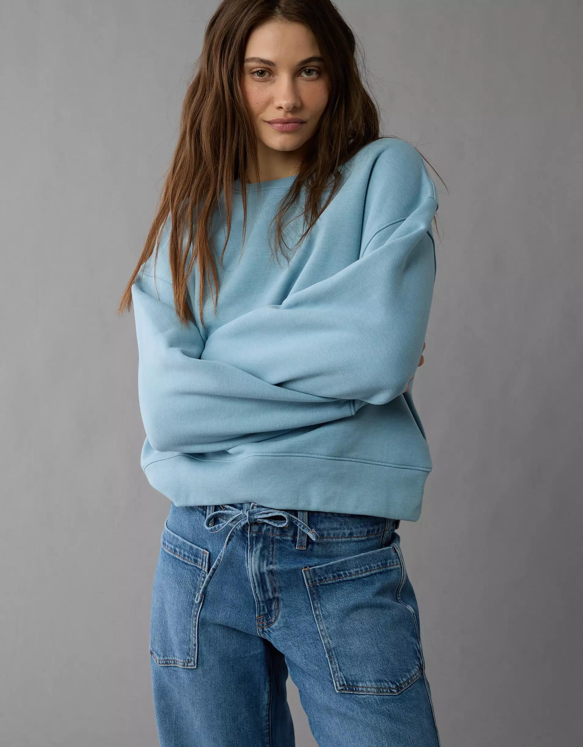 AE Everyday Luxe Crew Neck Sweatshirt Product Image