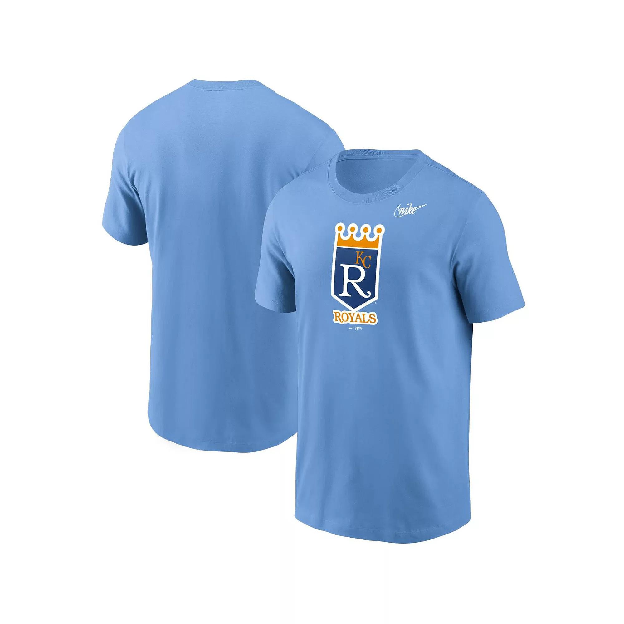 Men's Nike Light Blue Kansas City Royals Cooperstown Collection Logo T-Shirt, Size: Small Product Image