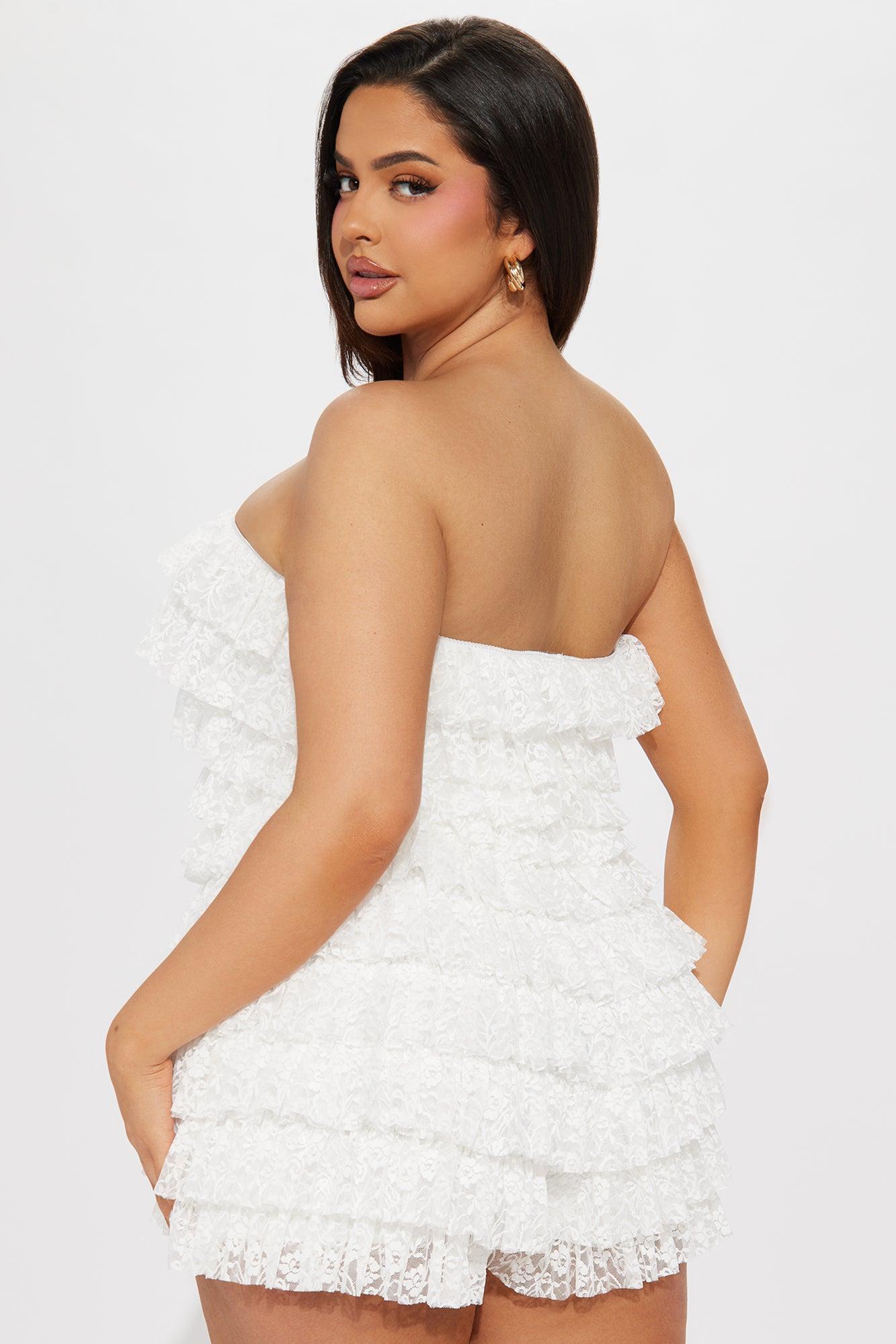 Coquette Cutie Lace Romper - White Product Image