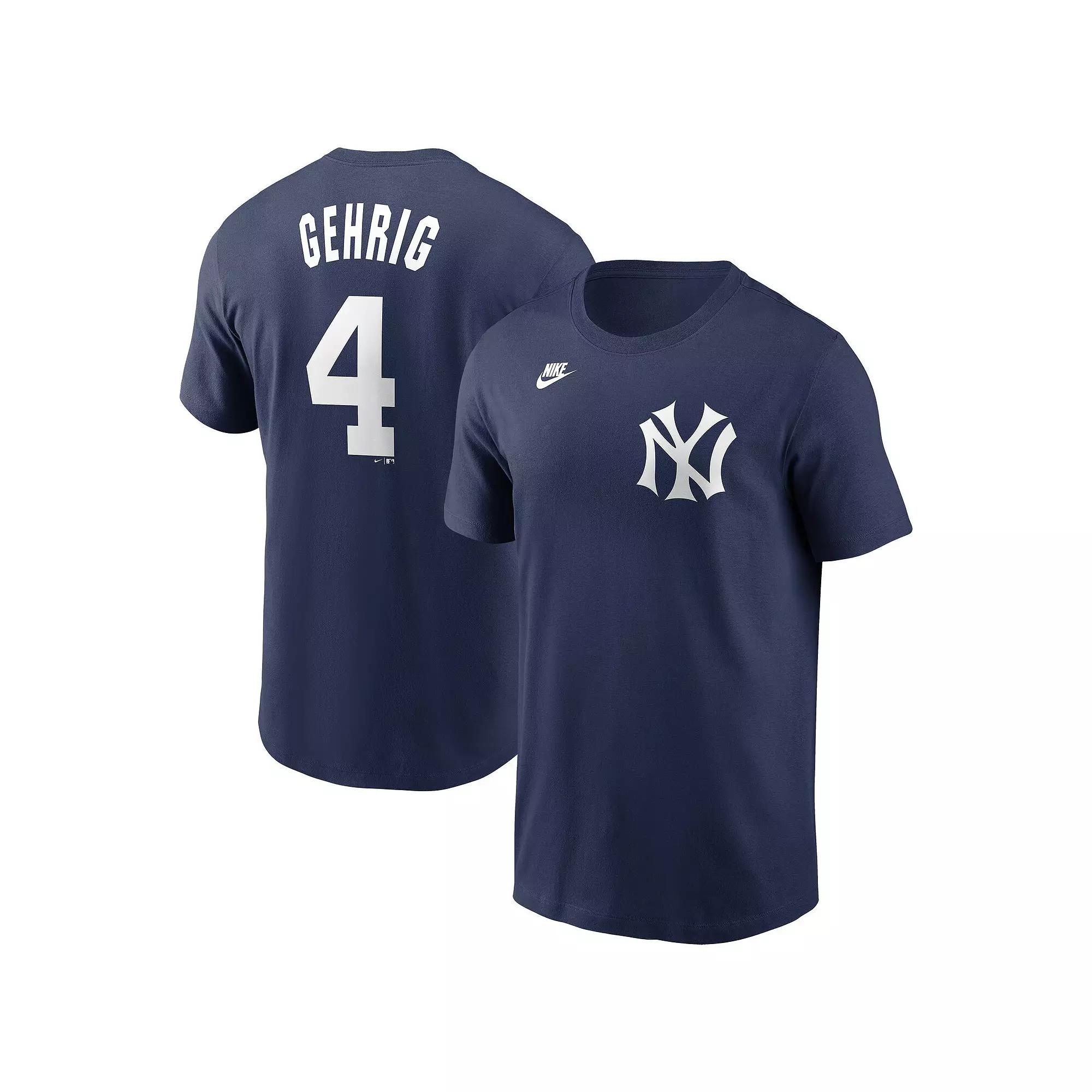 Men's Nike Mickey Mantle Navy New York Yankees Cooperstown Collection Fuse Name & Number T-Shirt, Size: Small, Blue Product Image