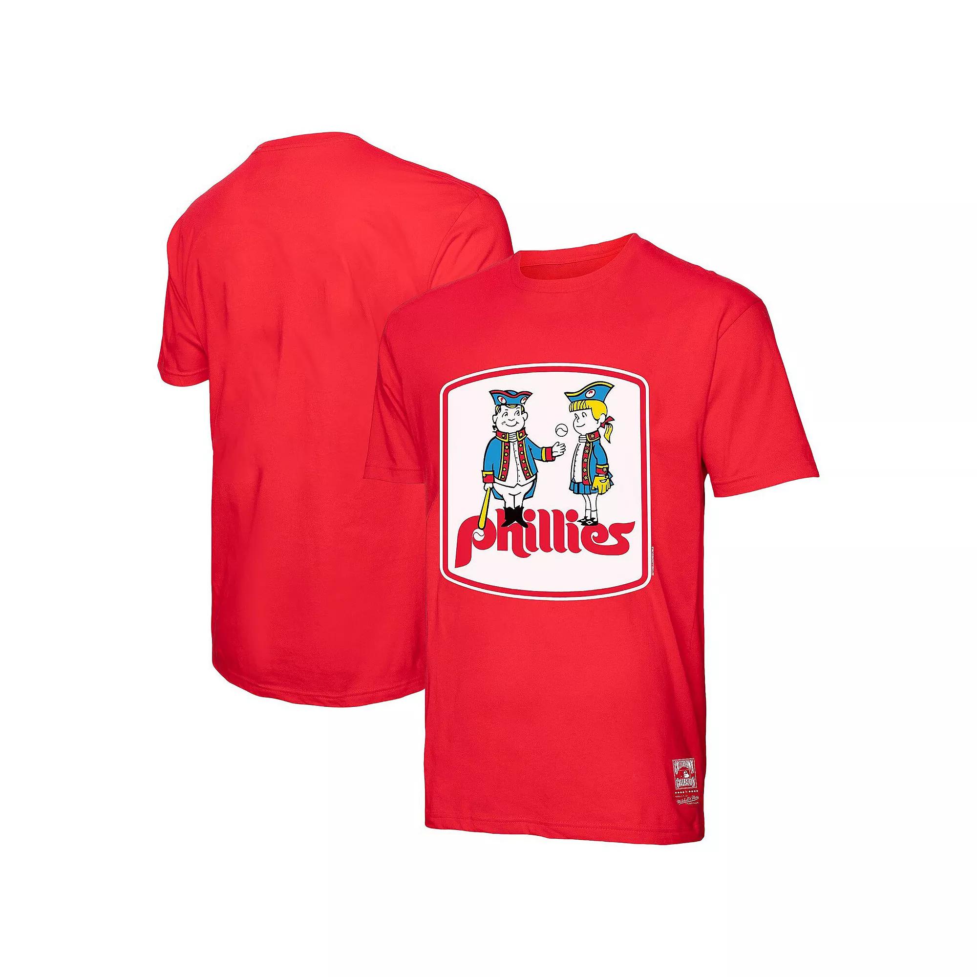 Men's Mitchell & Ness Red Philadelphia Phillies Basic Logo T-Shirt, Size: XL Product Image