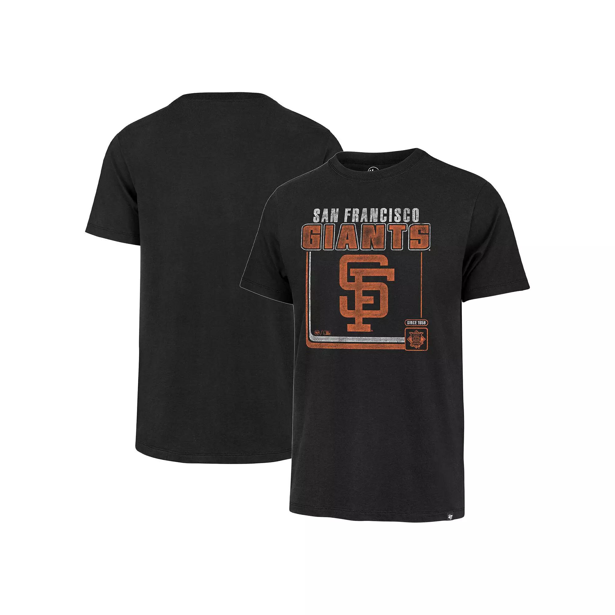 Men's '47  Black Colorado Rockies Cooperstown Collection Borderline Franklin T-Shirt, Size: Large Product Image