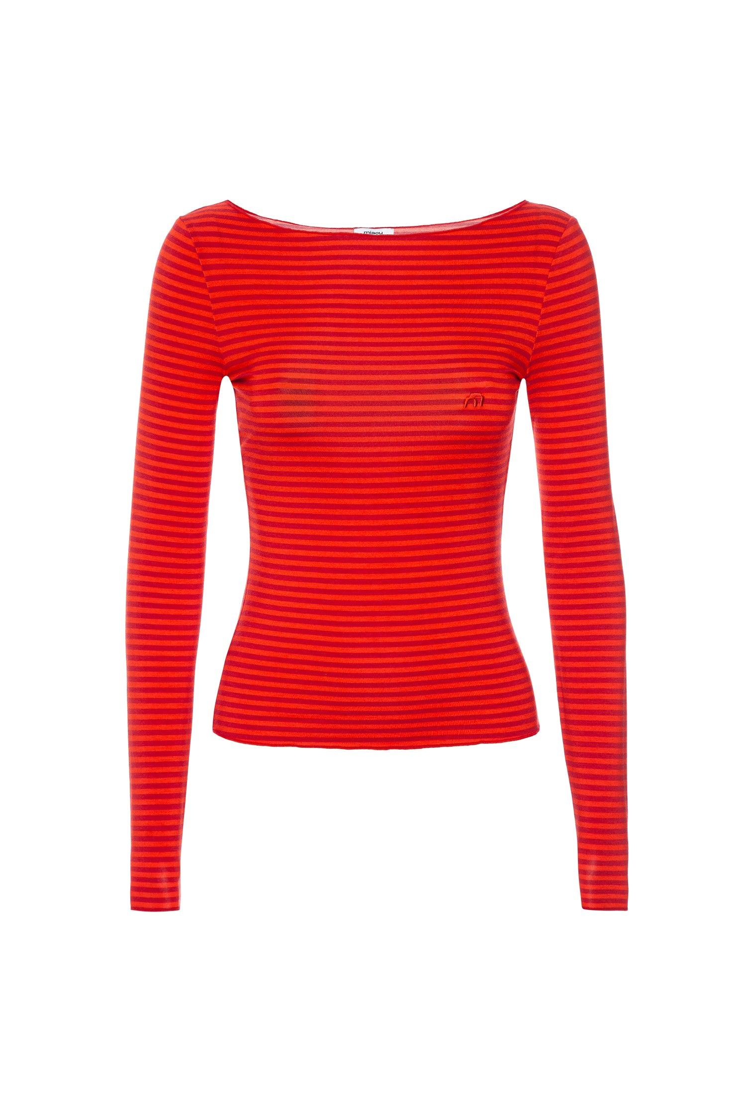 AMELIA TOP - RED STRIPE Product Image