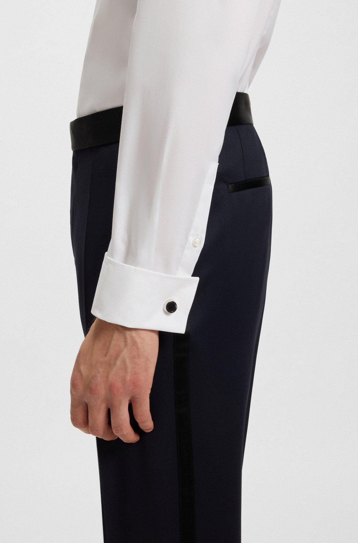 Easy-iron slim-fit shirt in stretch-cotton poplin Product Image