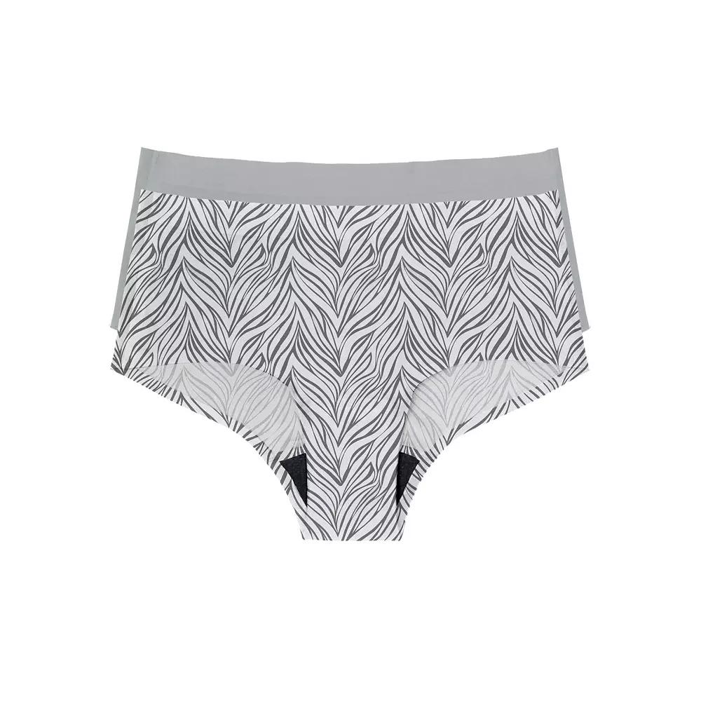 Women's the natural® Leakproof Boyshort Panty 2 Pack 6058, Size: Medium, Zebra Product Image