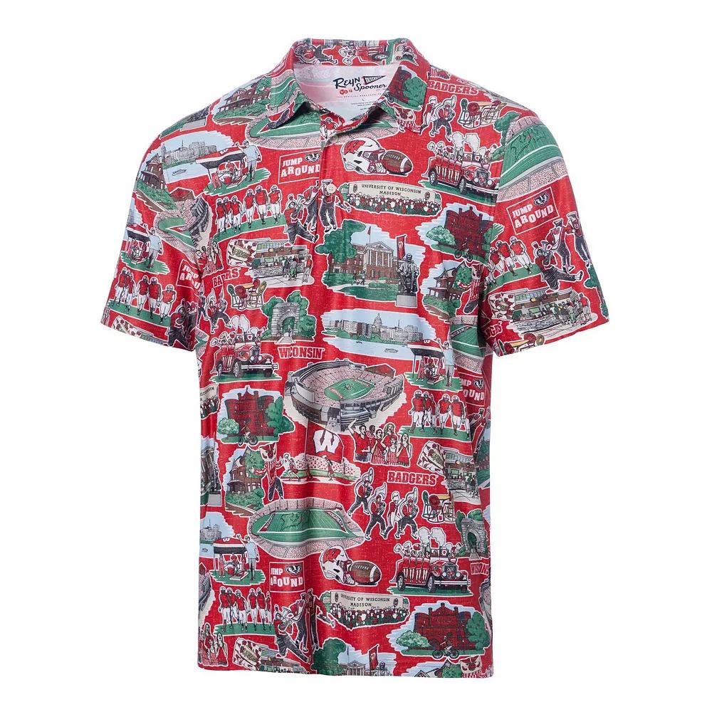 Men's Reyn Spooner Red Wisconsin Badgers Scenic Polo,  Product Image