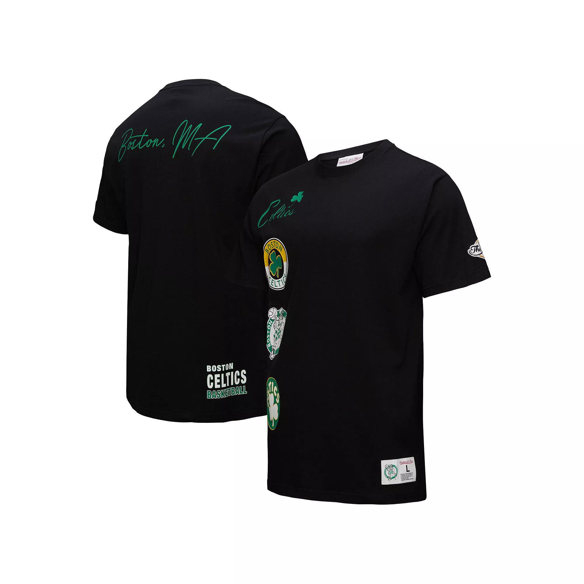 Men's Black Boston Celtics Black Out Collection Vintage Premium T-Shirt,  Product Image
