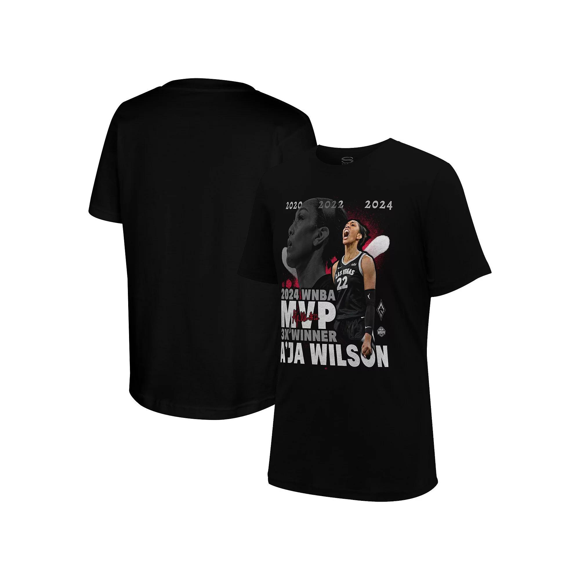 Stadium Essentials A'ja Wilson Black Las Vegas Aces  2024 Crossroads T-Shirt, Men's, Size: Small, Wnb Black Product Image