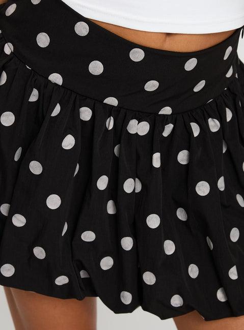 Quintessa Bubble Hem Mini Skirt Black / White Product Image