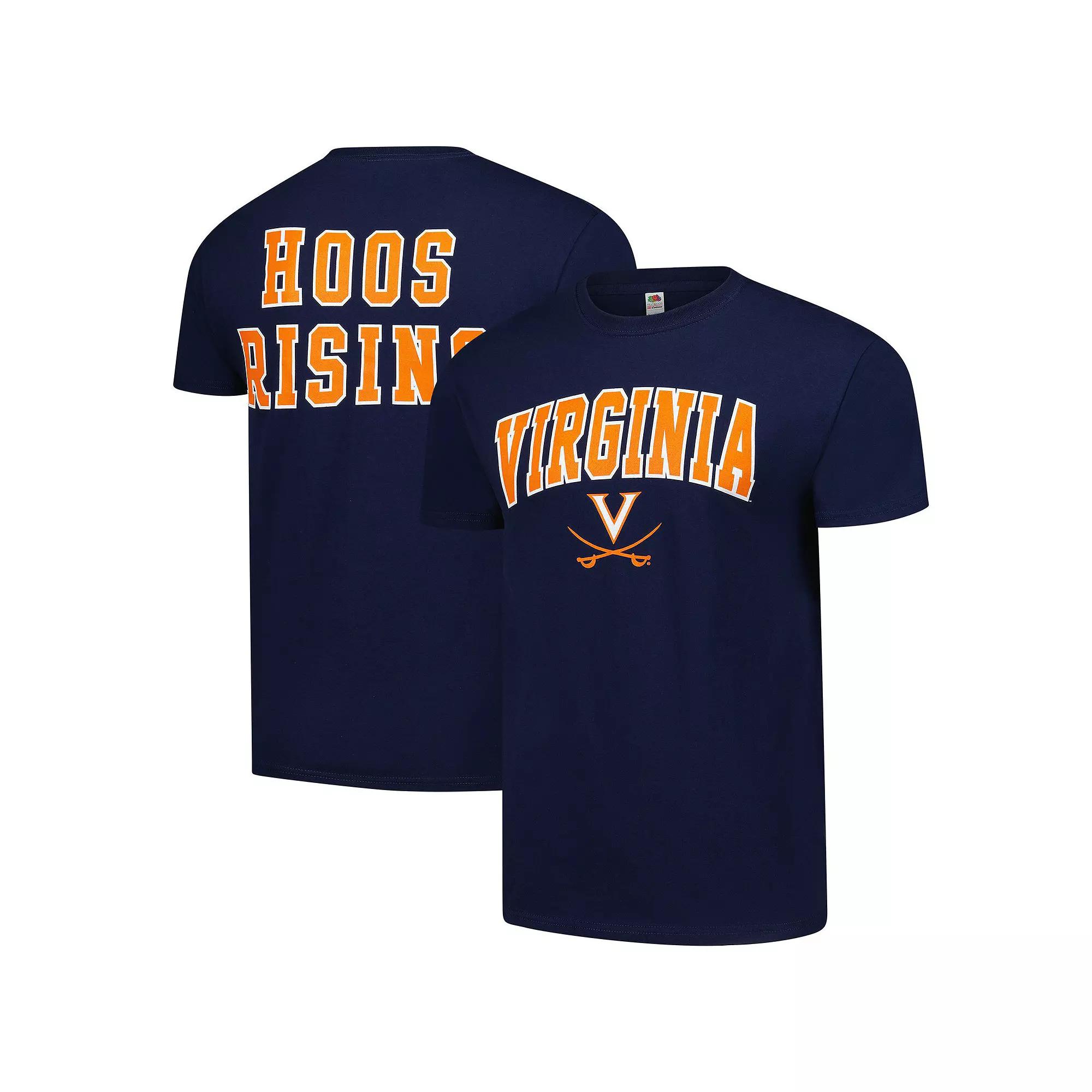 Men's Navy Virginia Cavaliers Basic Stacked Mascot T-Shirt, Size: Small, Blue Product Image