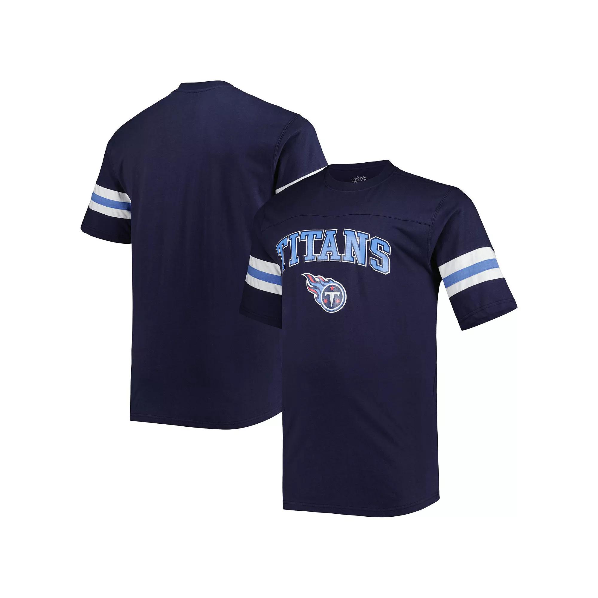 Men's Navy Tennessee Titans Big & Tall Arm Stripe T-Shirt, Size: XLT, Blue Product Image
