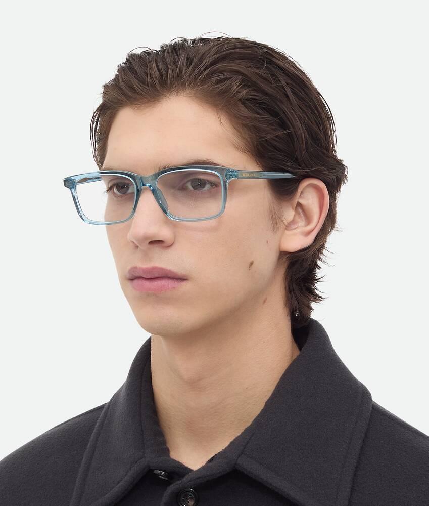 Classic Rectangular Eyeglasses in Light blue/transparent Product Image