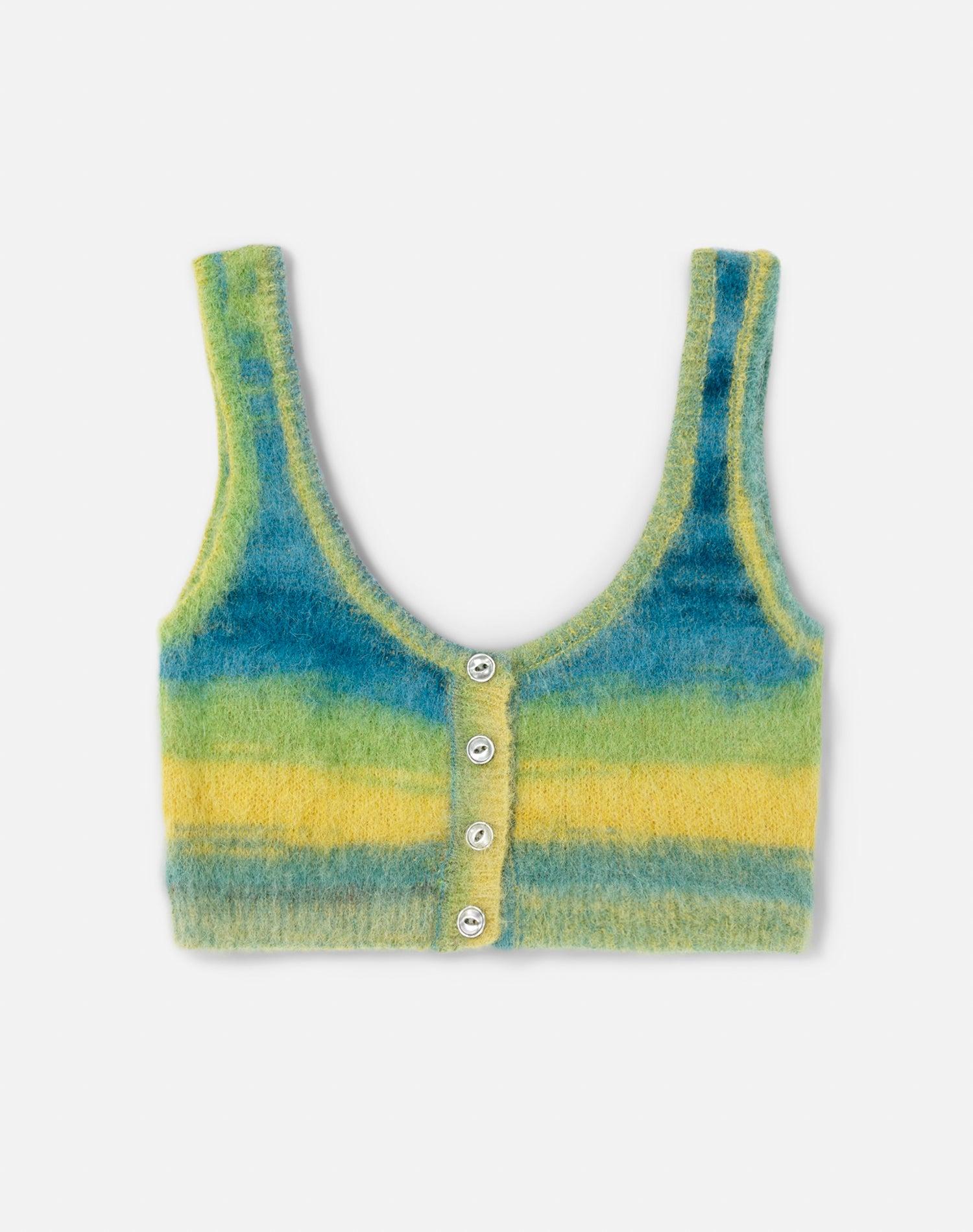 Button Front Bra Top - Green Space Dye Female Product Image