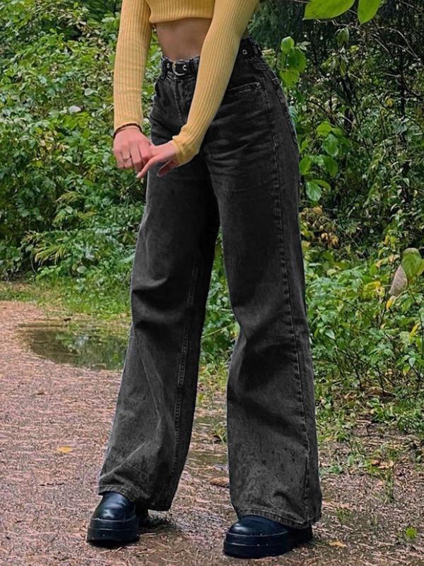 Vintage Washed High Waist Boyfriend Jeans Product Image