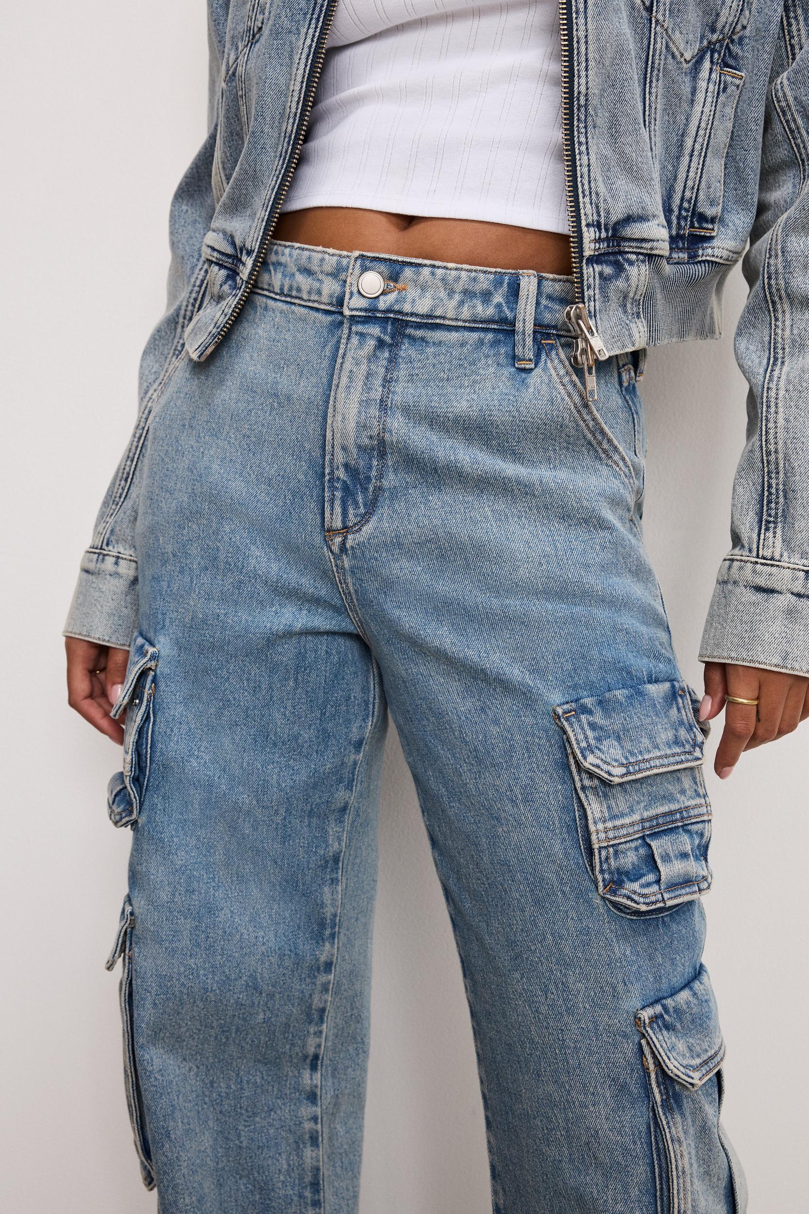 DENIM CARGO PANTS | INDIGO762 Product Image