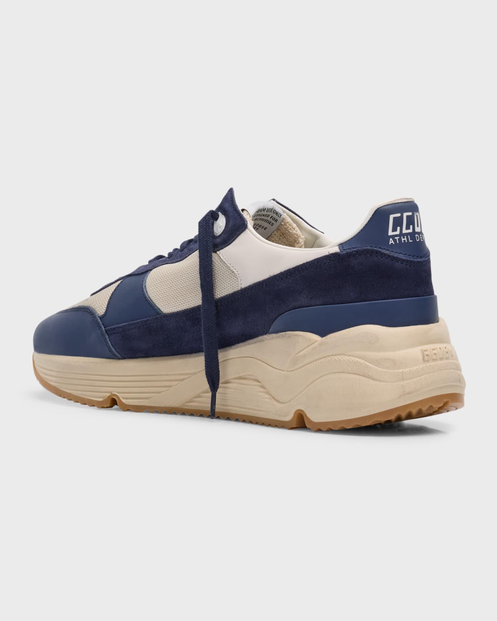 Men's Running Sole Mesh and Leather Sneakers Product Image