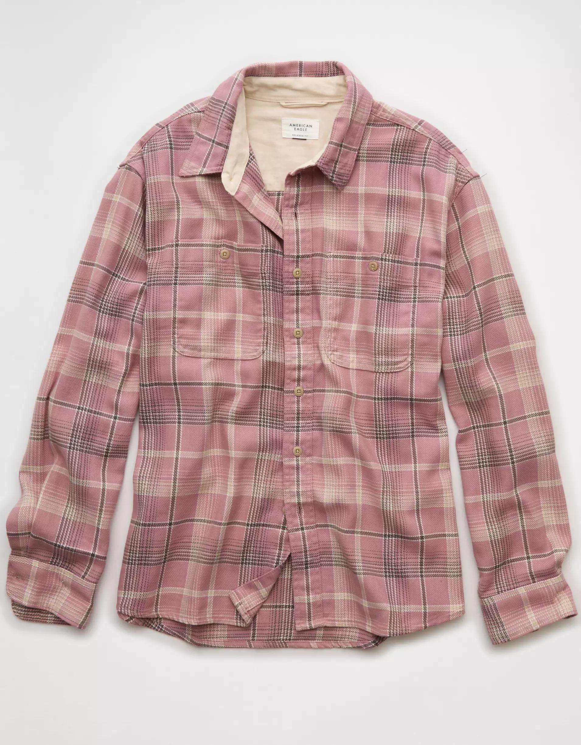 AE Textured Flannel Shirt Product Image