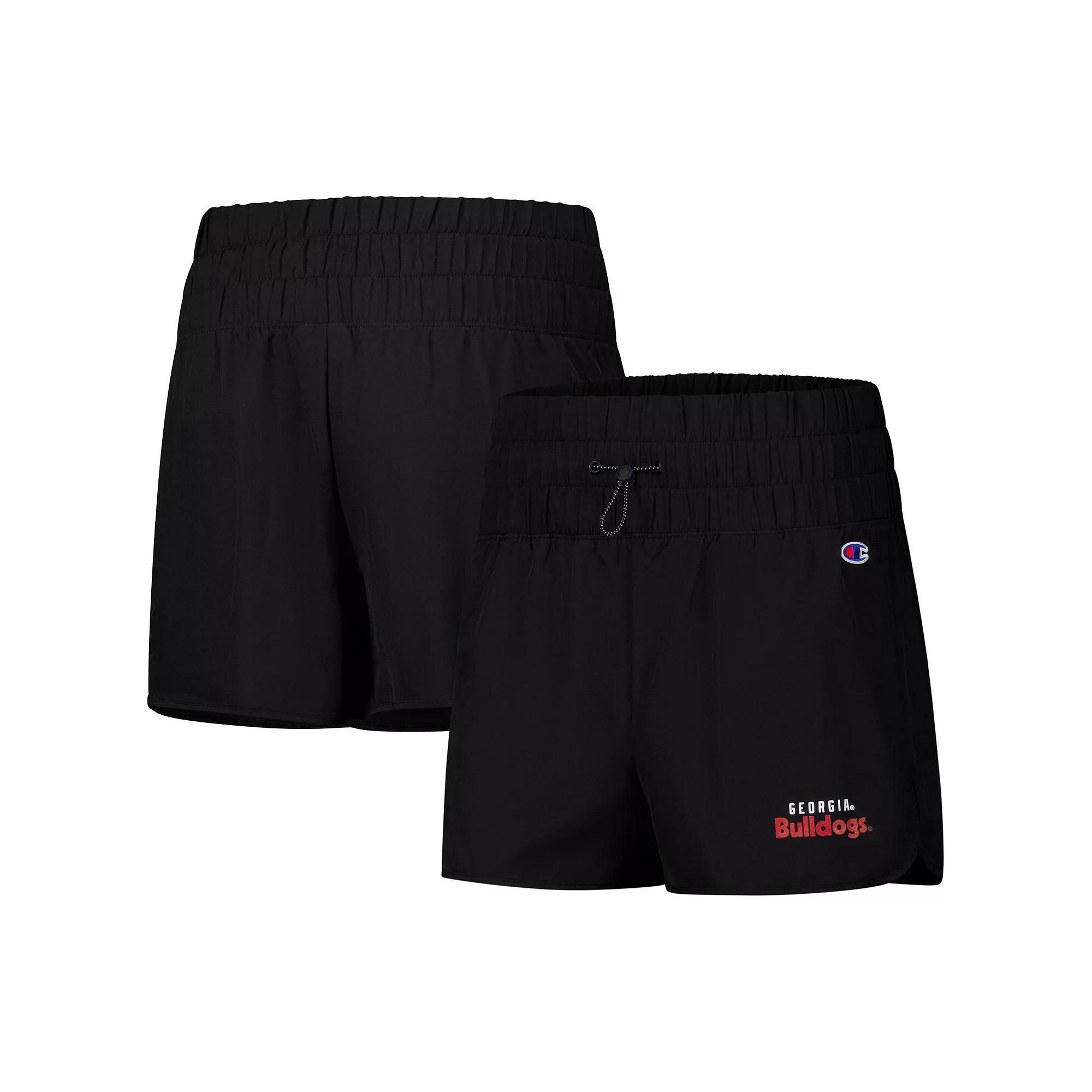 Women's Champion Black Georgia Bulldogs Tailgate Her Woven Shorts,  Product Image