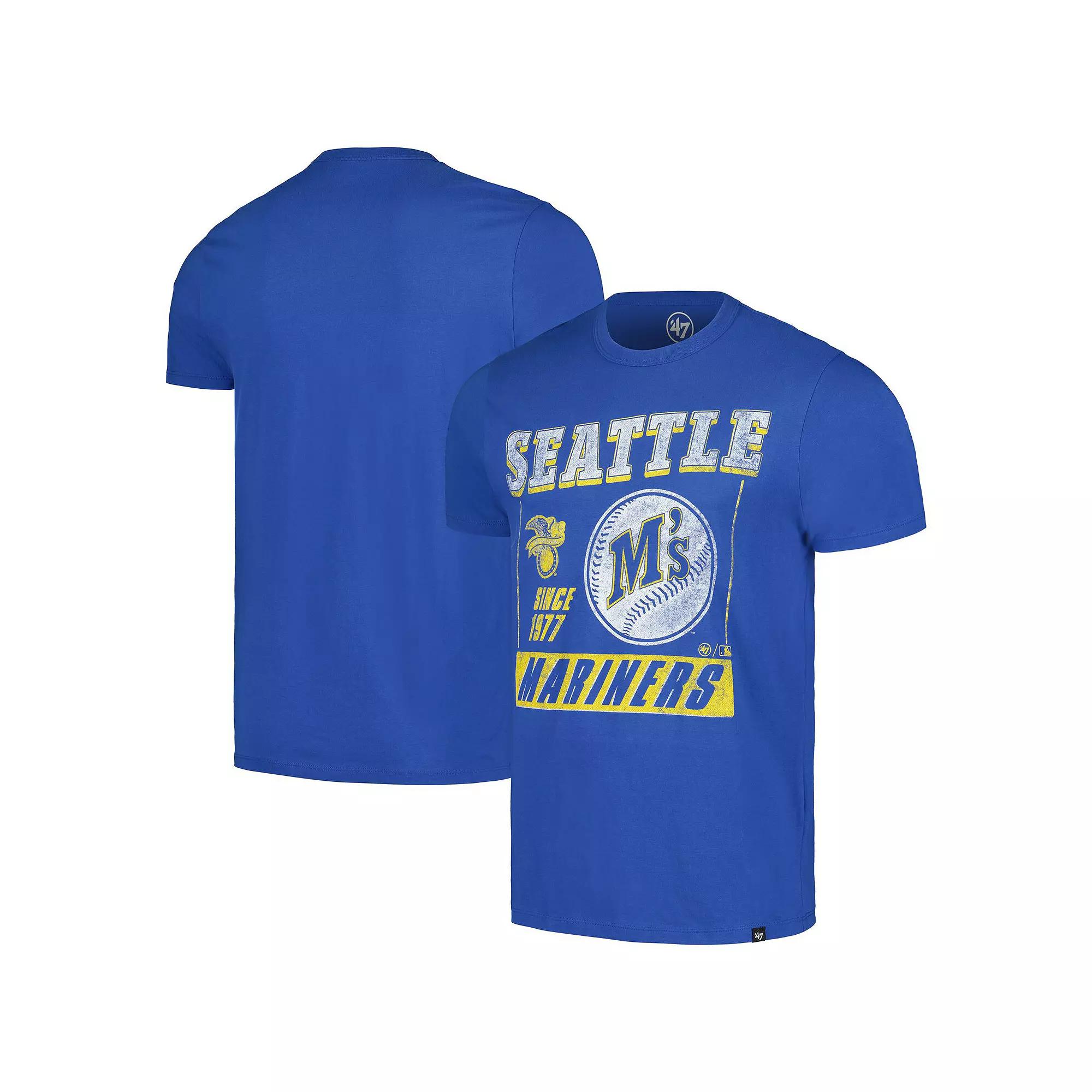 Men's '47 Royal Seattle Mariners Outlast Franklin T-Shirt, Size: Large, Blue Product Image