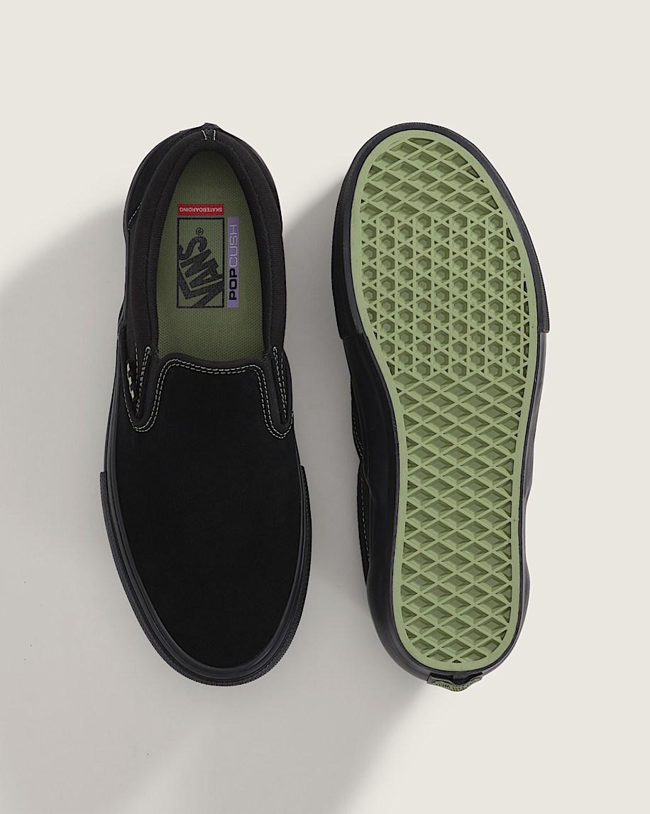 Skate Slip-On Shoe in Black / Olive Green| Vans US Product Image