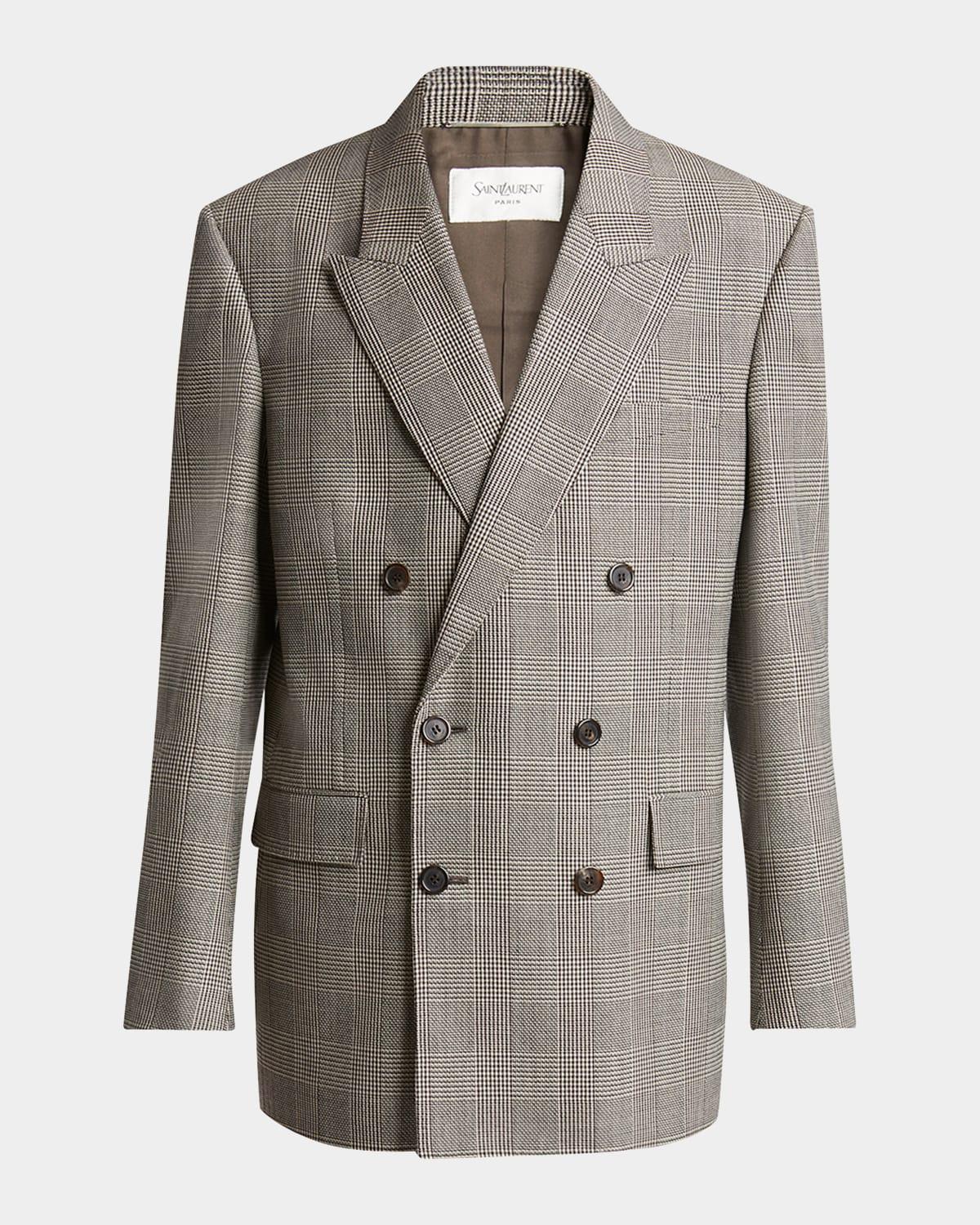 Mens Double-Breasted Relaxed Blazer Product Image