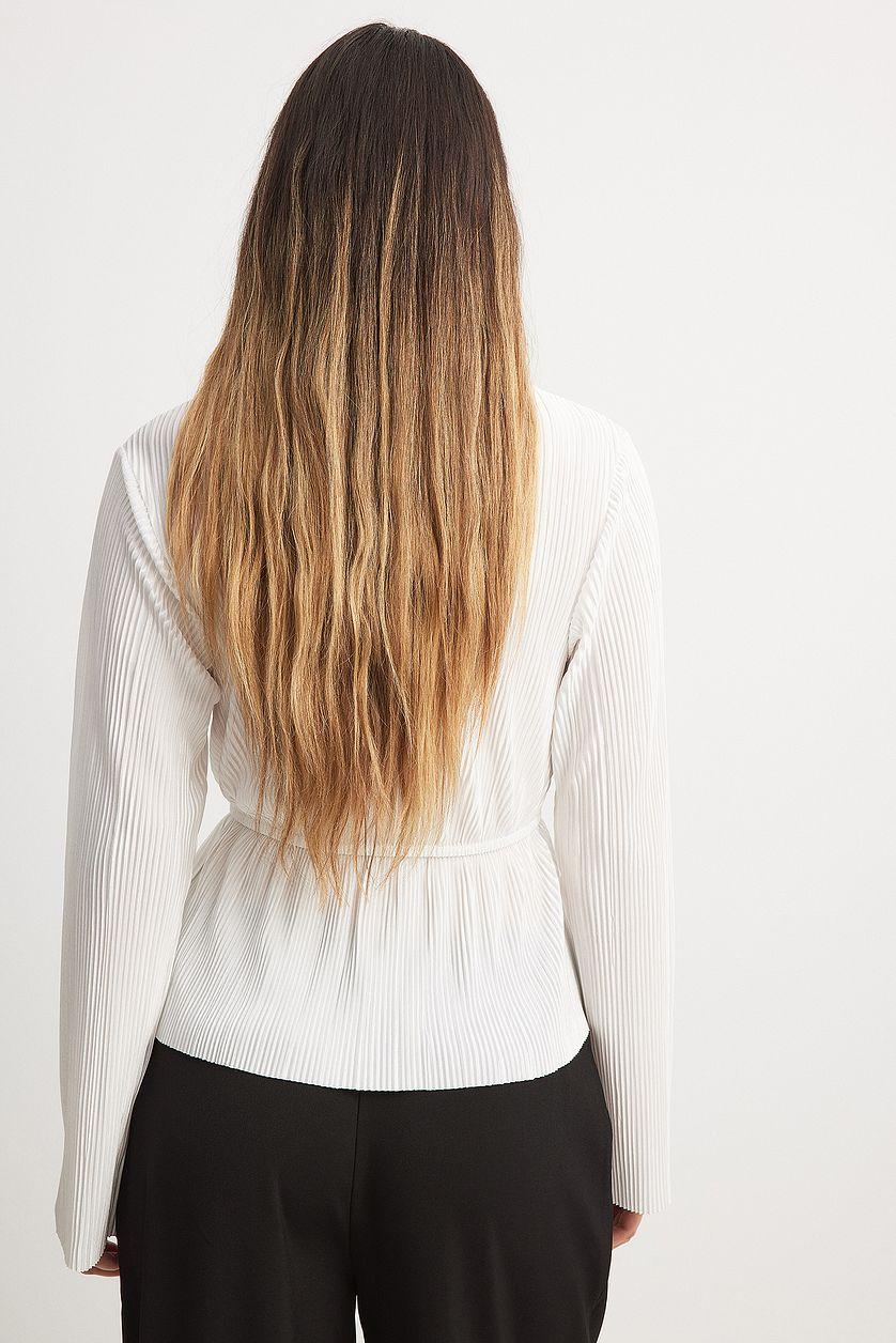 Pleated Long Sleeve Blouse Product Image