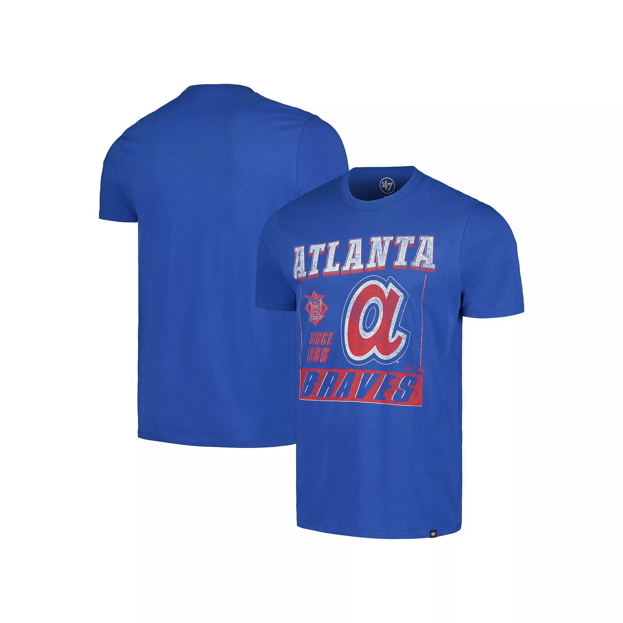 Men's '47 Royal Atlanta Braves Outlast Franklin T-Shirt, Size: Medium, Blue Product Image