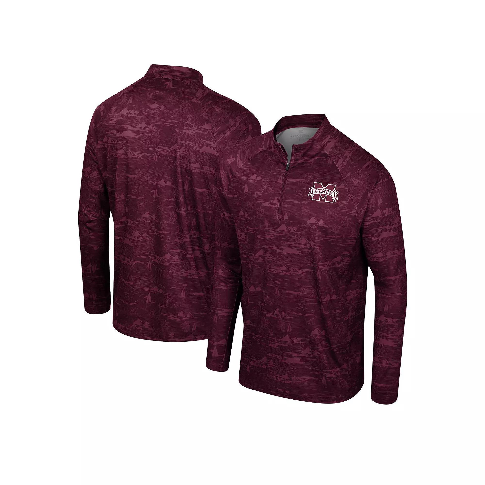 Men's Colosseum Black Iowa Hawkeyes Carson Raglan Quarter-Zip Jacket,  Product Image