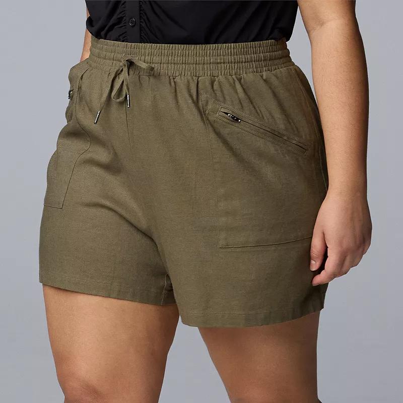 Plus Size Simply Vera Vera Wang Utility Shorts, Women's, Size: 0X, Black Product Image