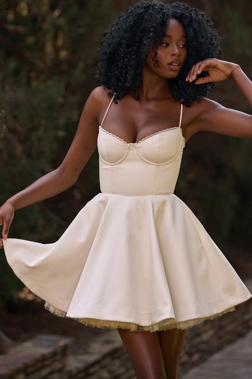 Minimoiselle  vintage cream tulle mini dress Product Image