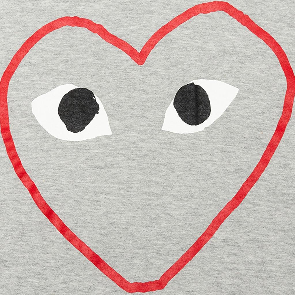 Women's Grey Heart Logo L/S Tee - Grey Female Product Image