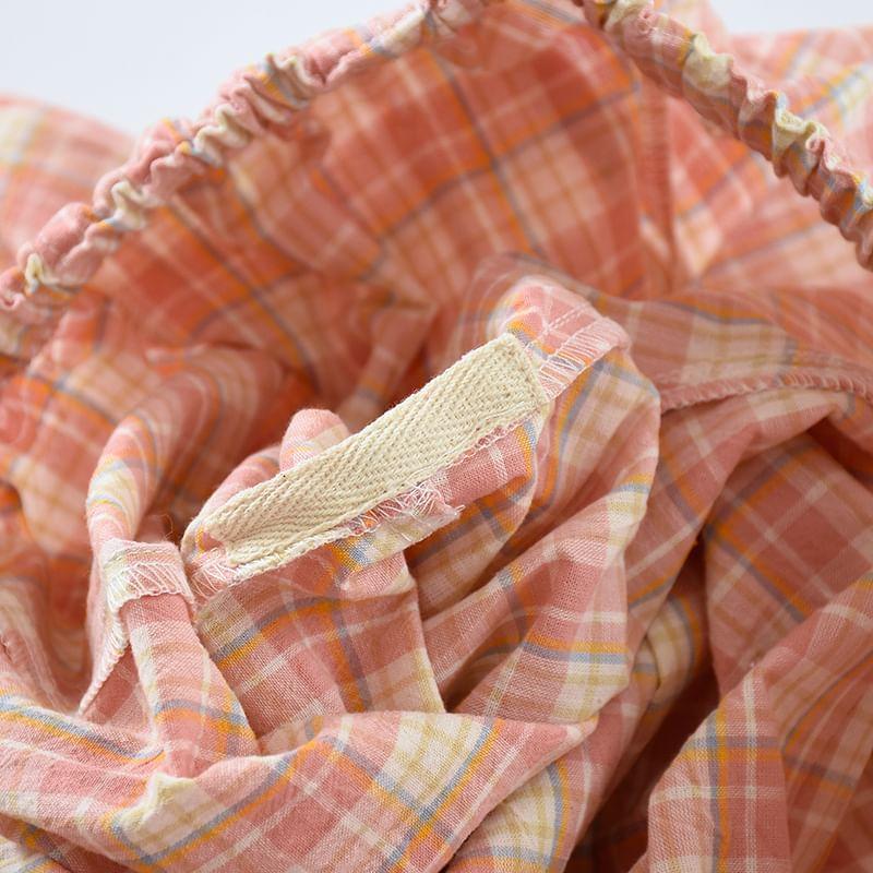 Drawstring Waist Plaid Lounge Pants Product Image