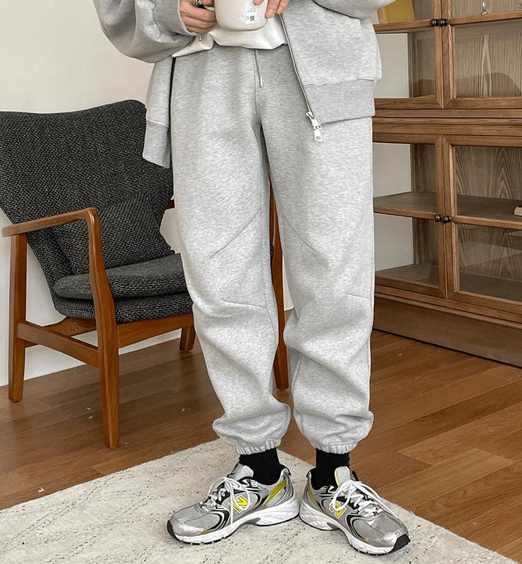 RT No. 4091 GRAY ZIP-UP HOODIE & SWEATPANTS (TOP & BOTTOM) Product Image