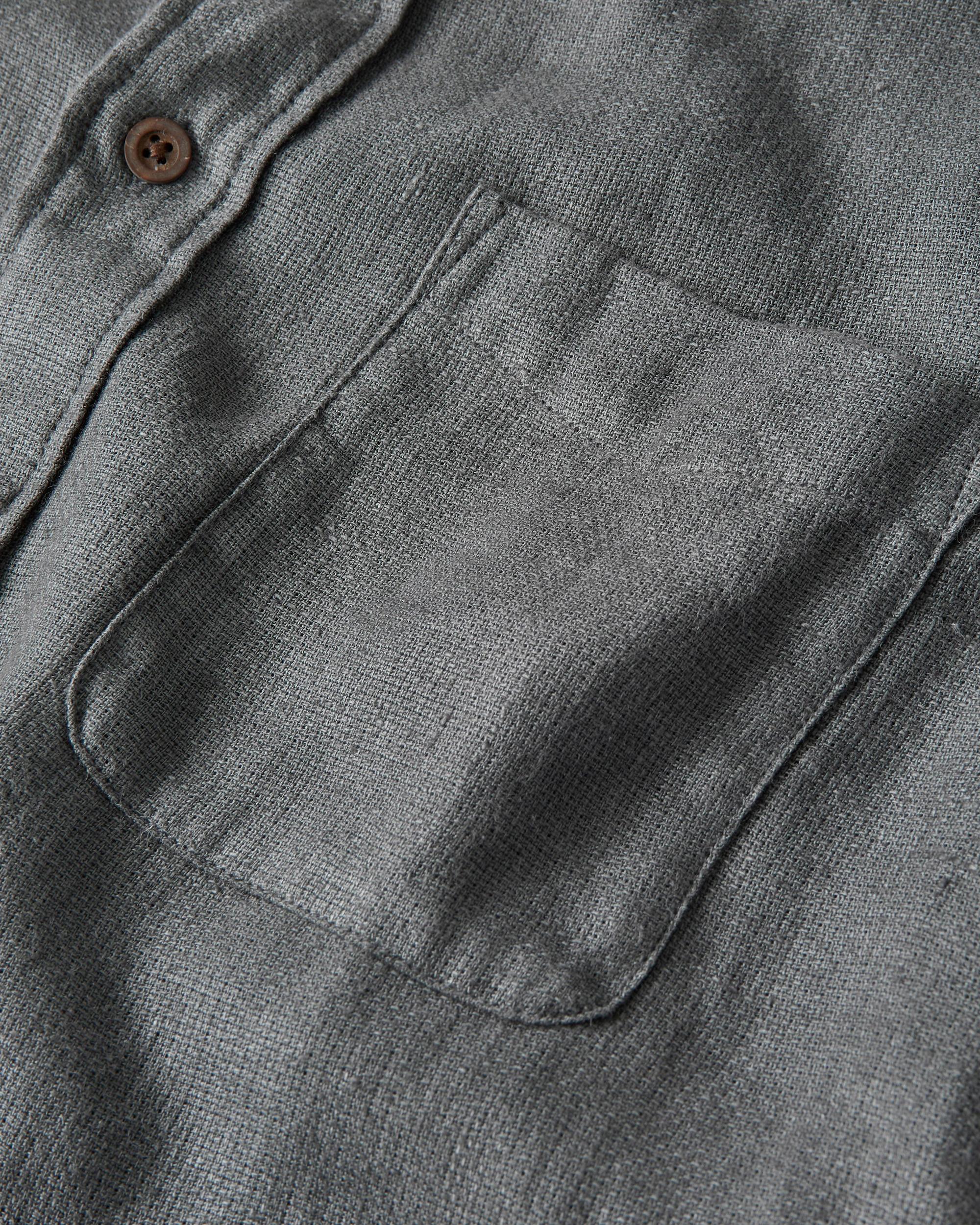 Short-Sleeve Palma Linen Shirt - Washed Black Basketweave Male Product Image