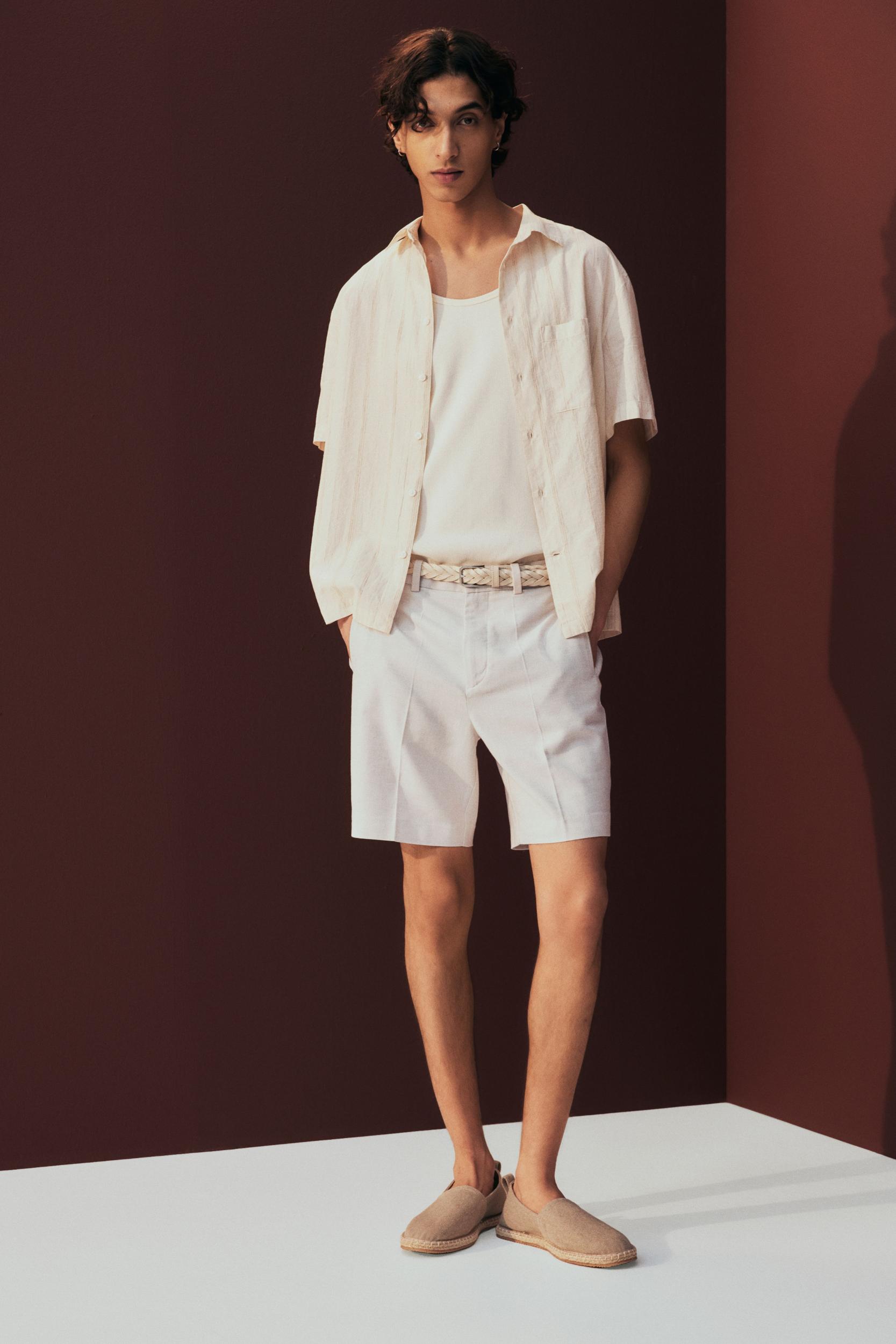 Regular-Fit Lyocell-Blend Chino Shorts Product Image