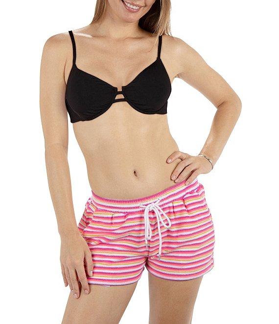 Hurley Terry Stripe Elastic Drawstring Waist Pull-On Short Swim Cover-Up Product Image