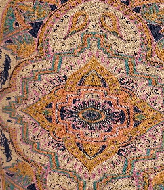 Lucky Brand Persian Carpet Graphic Scoop Neck Short Sleeve Tee Shirt Product Image