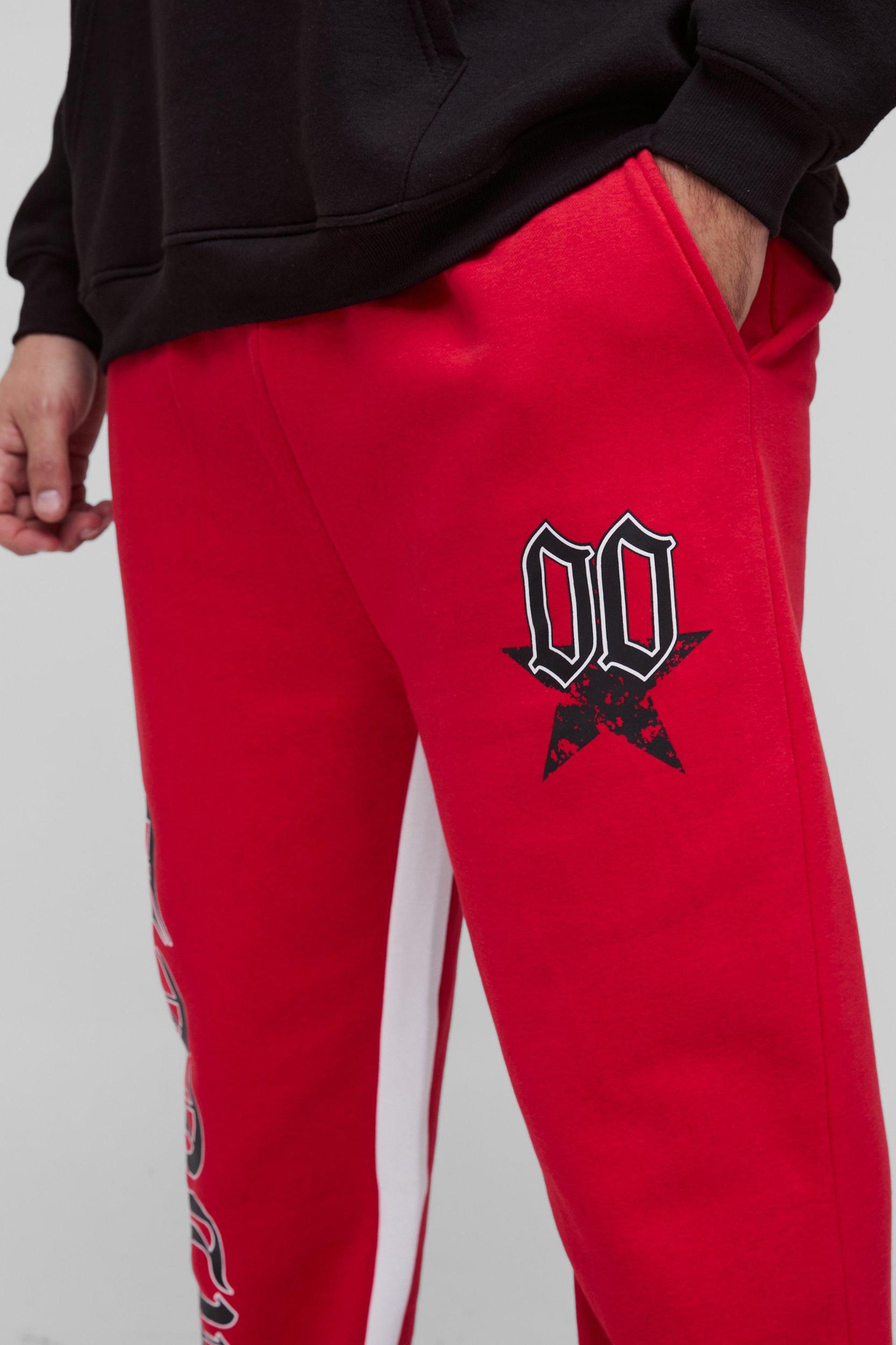 Plus Limited Print Flared Gusset Sweatpants | boohooMAN USA Product Image